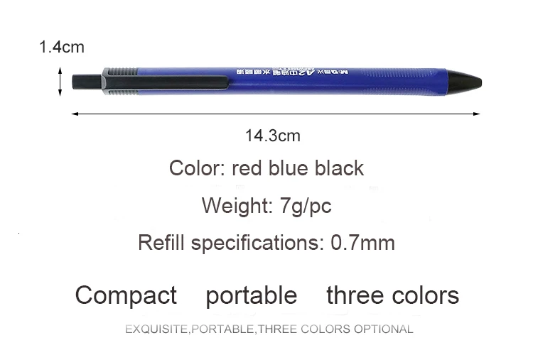 3 шт./лот, шариковая ручка 0,7 мм, Классическая Минималистичная ручка, канцелярские ручки, прессованные пластиковые ручки для студентов, офисные школьные принадлежности