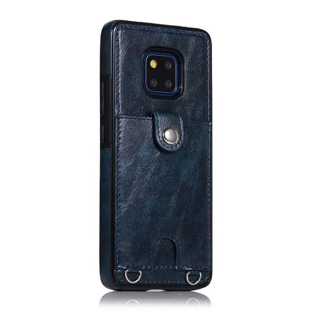Тёмно-синий Чехол для huawei mate 20 Pro, слот для карт, чехол для huawei mate 20 Lite, кожаный чехол для huawei mate 20 Pro, чехол mate 20, чехол - Цвет: Тёмно-синий