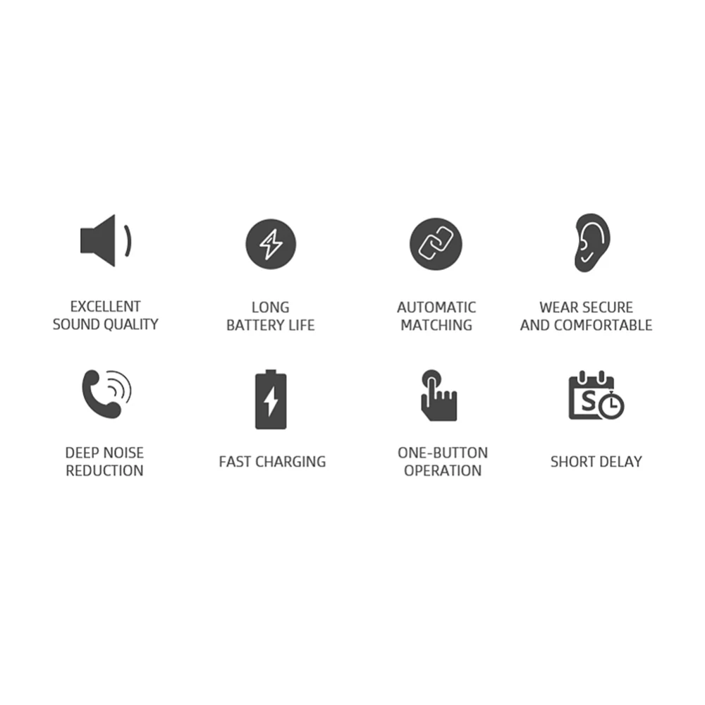Mini Bluetooth In ear with Charging Box Wireless 110 hours wireless music Sports for iPhone Samsung Android