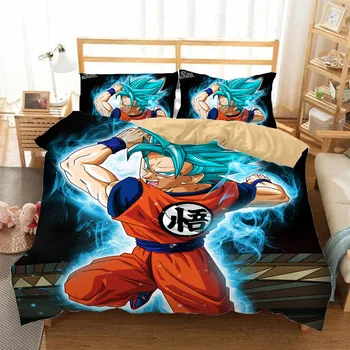 

3D Dragon Ball Z Bedding Set Cartoon Son Goku KAKAROTTE BULMA SON GOHAN Duvet Cover Sets Pillowcases Twin Full Queen King Size
