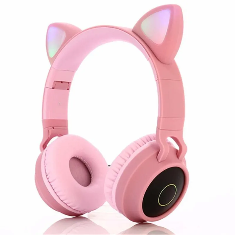 

New head-mounted stereo wireless bluetooth 5.0 cat ear LED lighting gaming headset