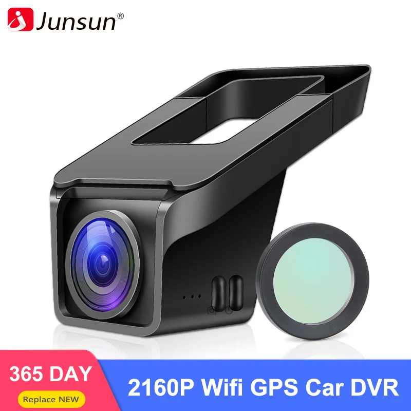 

Junsun 4K Ultra HD 2160P Car DVR Camera Hidden Car Camera WIFI GPS Sony IMX335 Night Vision Dash Cam Video Recorder with CPL