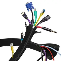 Кабель управления рукавом II-расширяемый компьютерный кабель Органайзер системы 19,5-дюймовый гибкий стол муфта для провода с молнией и