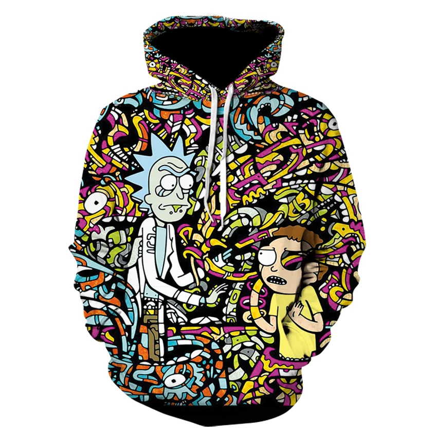 

Hoodies Anime Rick and Morty 3D Print Hoodie with Hat Men Hoodie Loose Hooded Sweatshirt Sudaderas Para Hombre Streetwear