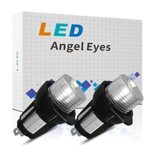 12V lampa LED oczy anioła 12W 6000K pierścień Marker żarówki wolne od błędów biały dla BMW serii 3 E90 E91 2005 2008