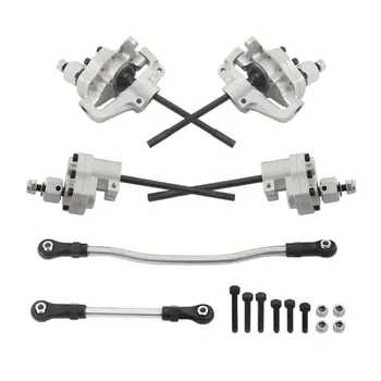 

Silver Alloy Portal Front Axles with Steering Link Upgrade Parts for 1/10 RC Crawler Axial SCX10 II 90046 90047 AR44