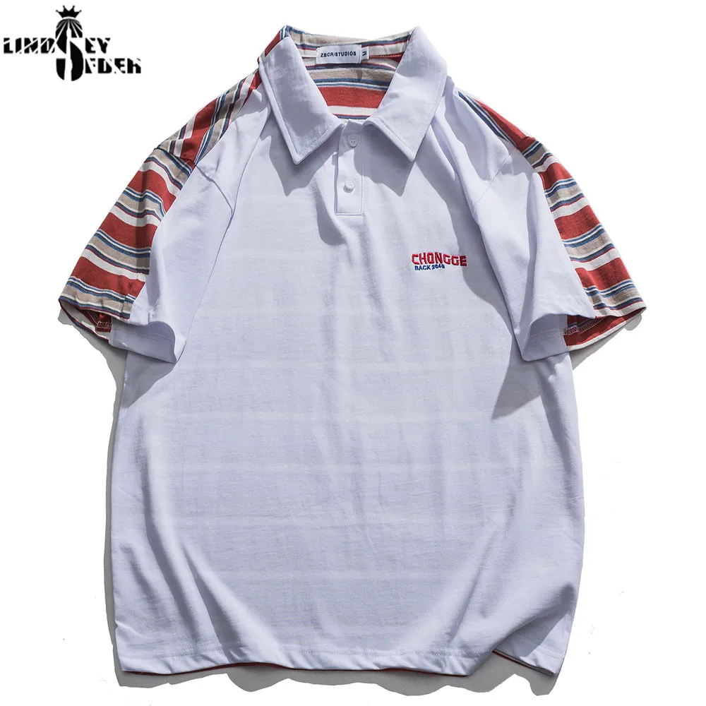 Lindsey Seader Men Harajuku Striped Polo AB Face Tshirt 2020 Streetwear Mens Fashions Summer Top Tshirts Male Hip Hop Clothing | Мужская