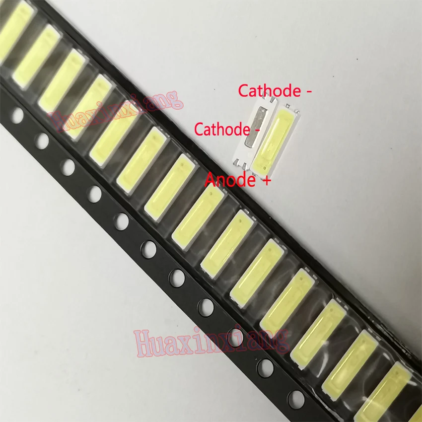 SMD LED 7020, 주페이 TV 백라이트 응용, 쿨 화이트, 10000-12000K, 3v, 0.7W, 240mA, 100 개/로트