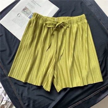 

Summer wild loose wide leg casual home shorts green