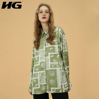 

HG Vintage Printed Shirt Minority Trend Spring 2020 New Women Clothes Loose Chiffon Womens Tops and Blouses Streetwear XJ4159