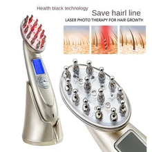 

Head Massage Comb Micro Current Vibration Hairdressing Laser Comb Radio Frequency Red E comb RF Radio Frequency Head Massager