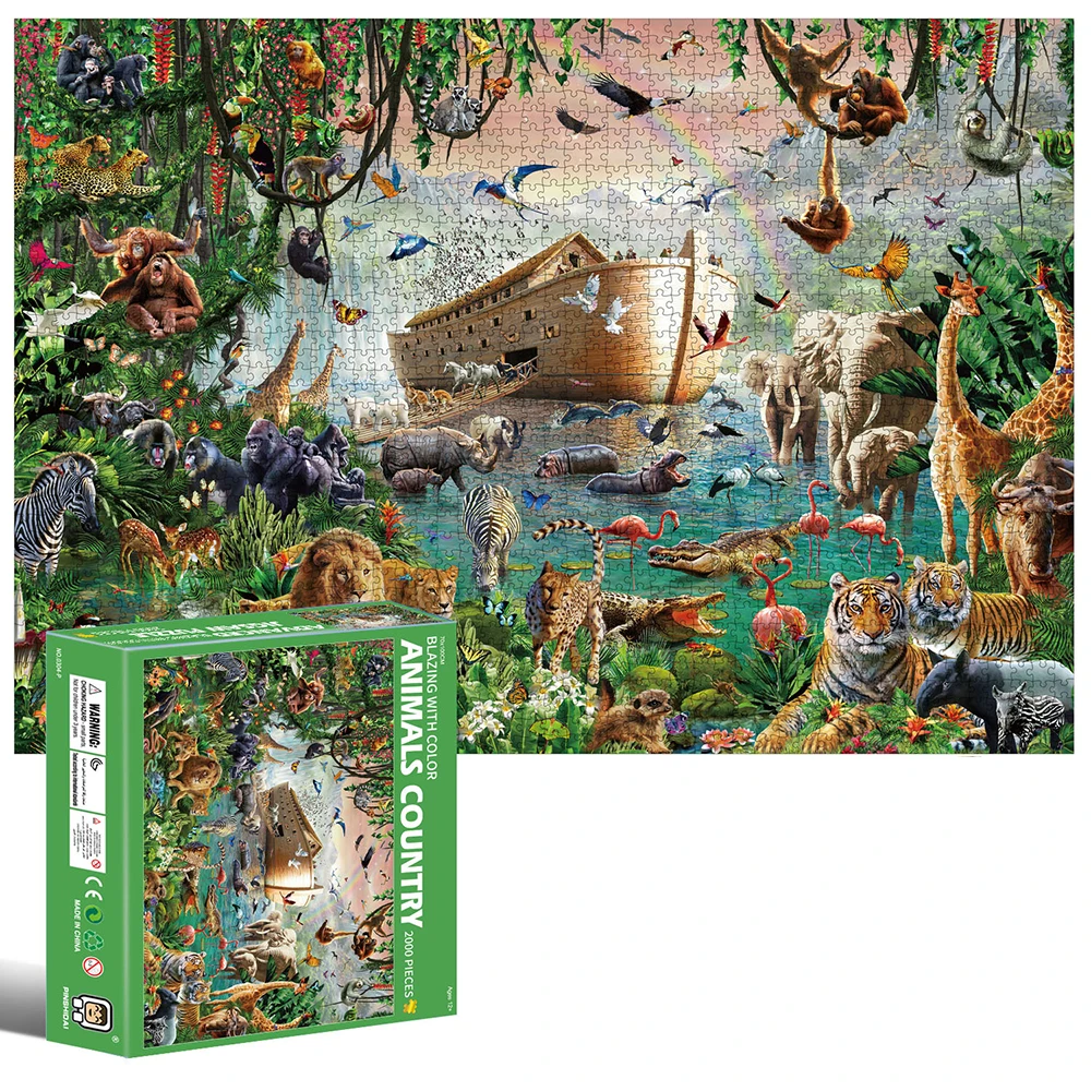  Mega Puzzles Victorian Zoo Jigsaw Puzzle, 2000 Pieces