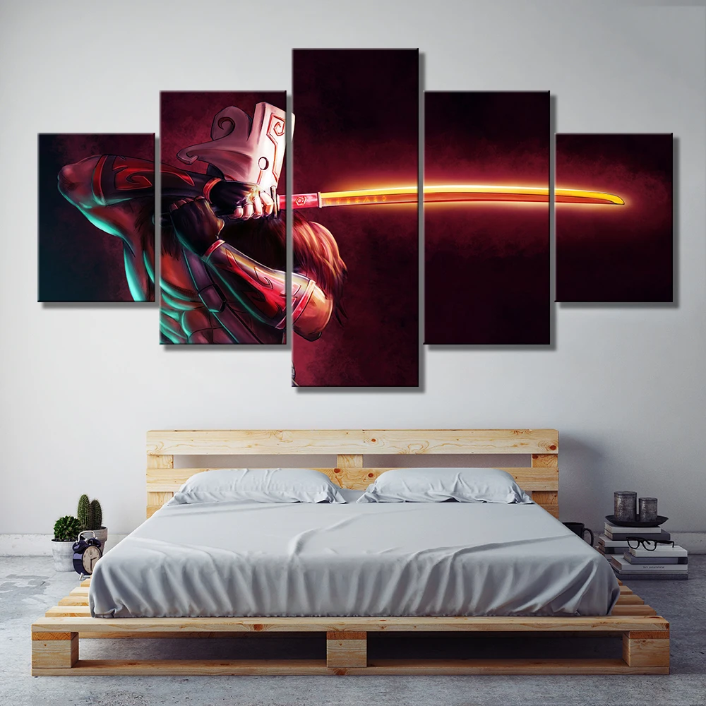  Modern Canvas Painting Modular Game Poster 5 Pieces 2 DotA Juggernaut Wall Art Home Decor Boys Room