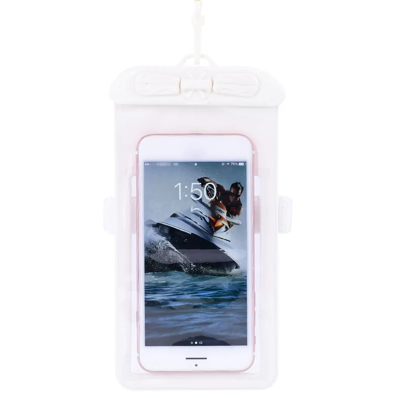 Водонепроницаемый мобильного телефона повесить плавательный сумка с тачскрином мобильных телефонов чехол для серфинга дайвинга, Одежда для пляжа, размеры s и m - Цвет: White M
