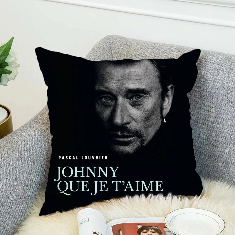 johnny hallyday Pillow Case Polyester Decorative Pillowcases Throw Pillow Cover style-2