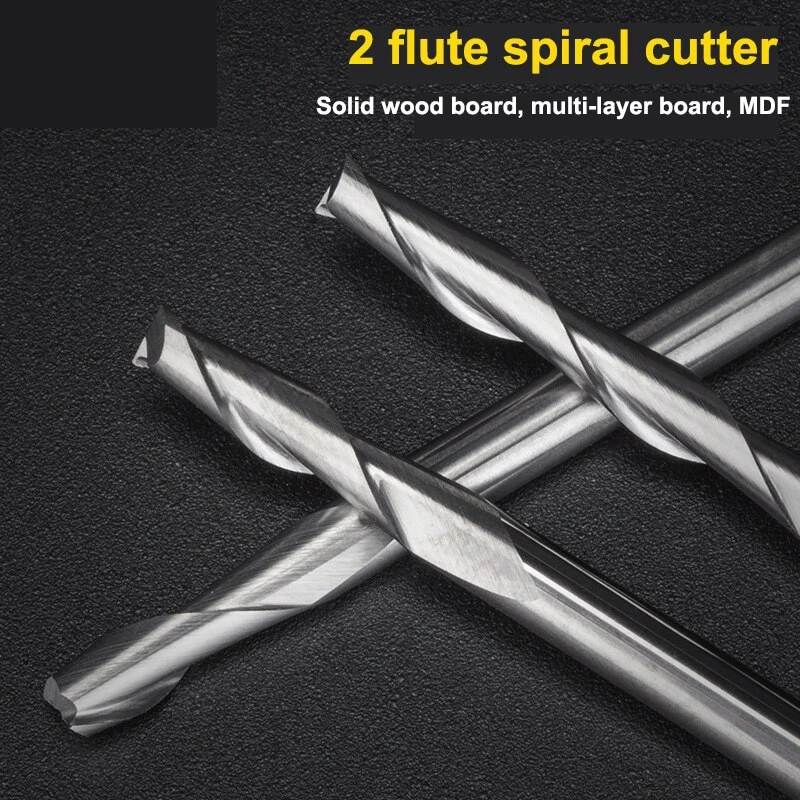 10-Pack 1/8 Inch CNC Spiral Upcut Router Bits - 3.175mm Carbide End Mills, 12mm Flute, Perfect For Wood, MDF, PVC & More