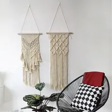 Tapiz nórdico tejido a mano, colgante de pared de macramé, decoración Bohemia para guardería, dormitorio, apartamento, cabecera del hogar