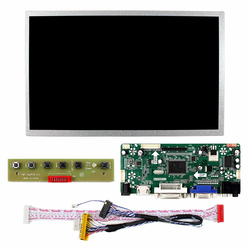 10.1 Inch HSD100IFW1 1024*600 Monitor Screen Panel LCD Display with DVI+VGA+HDMI Controller Board Kit | Компьютеры и офис