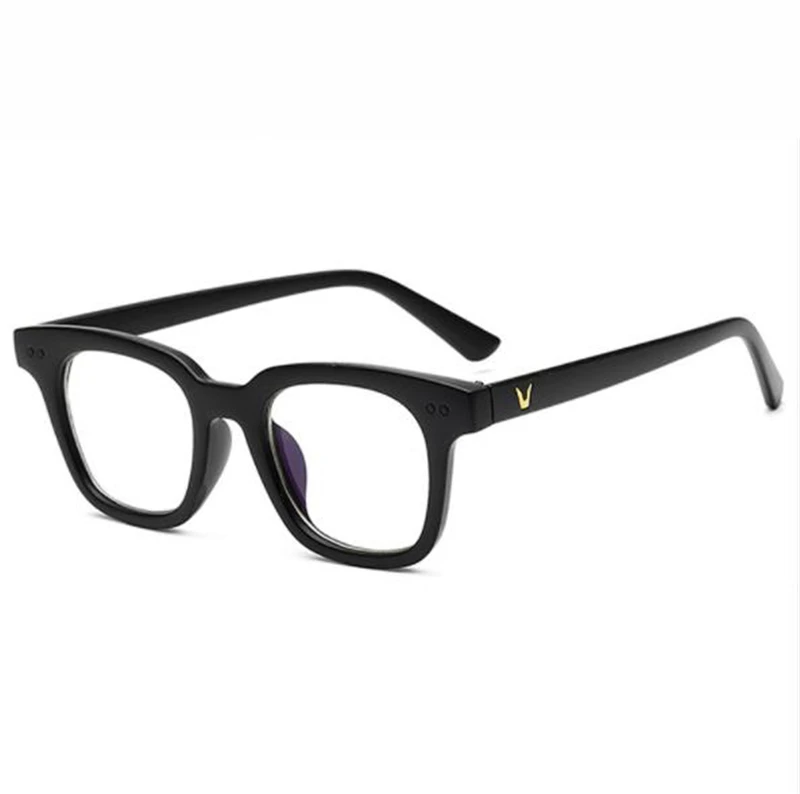 Korean version retro flat glasses unisex large frame flat mirror can be equipped with myopia glasses frame decorative mirror - Цвет линз: NO2.