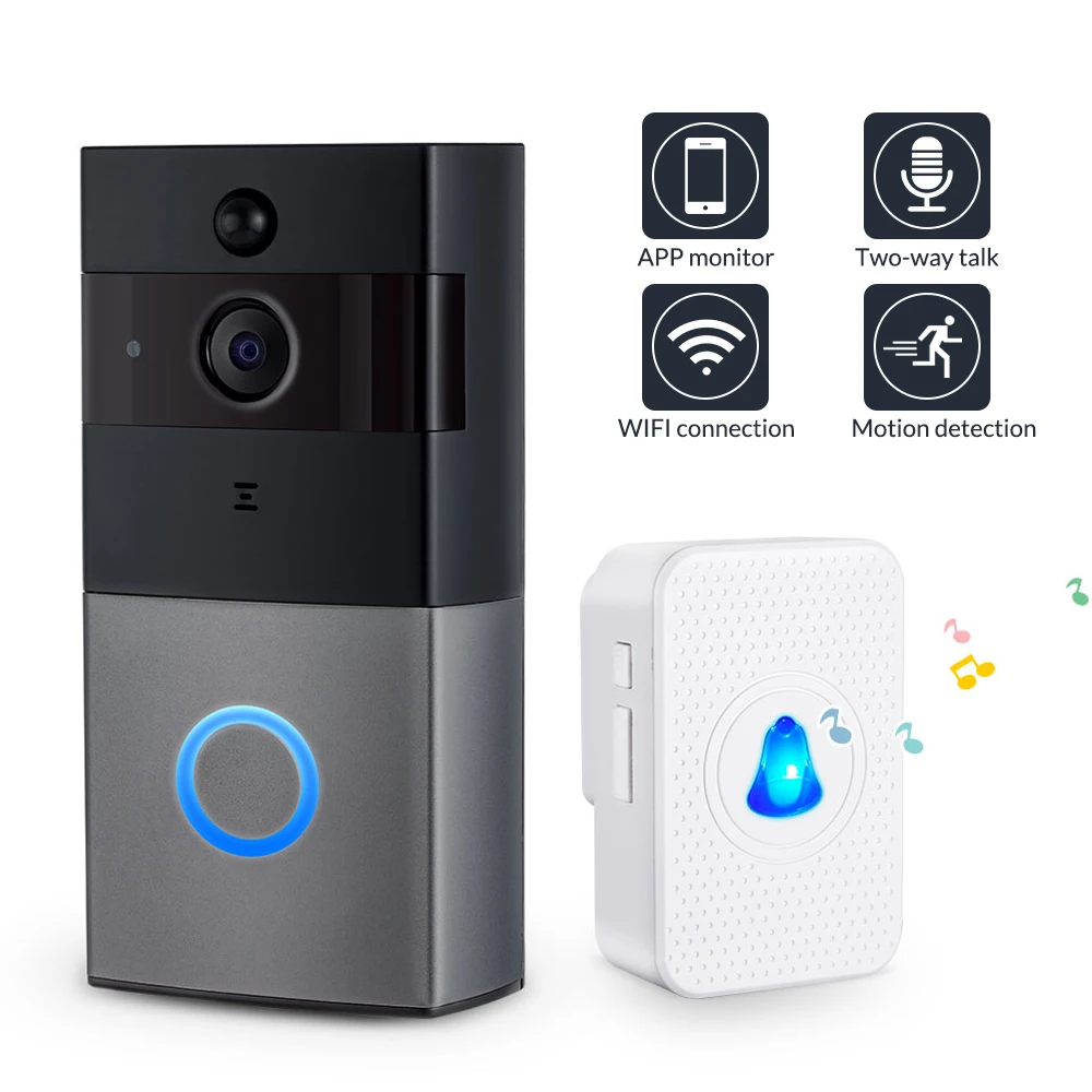 KERUI Wireless Door Bell Intercom Video Doorbell 1080P Security Camera Two-Way Audio Memory Card Smart Wifi Video Doorbell
