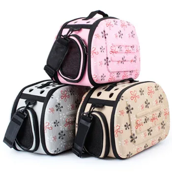 

Practical Pet Dog Cat Sided Carrier Foldable Travel Tote Shoulder Bag Portable Cage KennelCarrier Cage Collapsible Crate