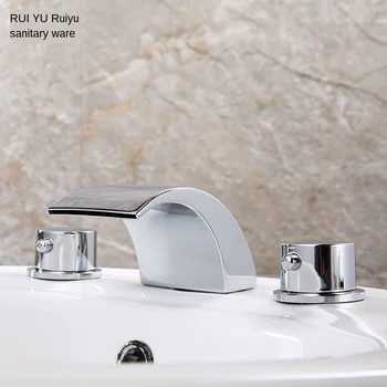 

Bathroom Washbasin Hot and Cold Water Waterfall Faucet Basin Mixing Copper 1/2 Seat 2.468 Wrench Formula 35mm