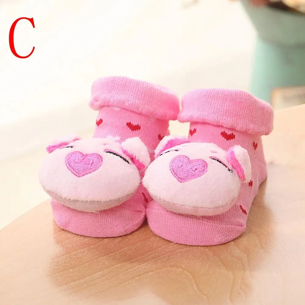 C Милые носки для новорожденных с героями мультфильмов calcetines/детские Нескользящие зимние теплые носки для маленьких девочек и мальчиков; тапочки; ботинки; meias A2 - Цвет: C
