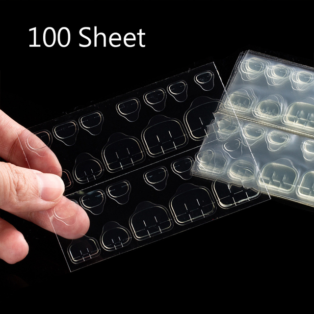 Fake Nails Tips Transparent Double-Side False Adhesive Tapes Stickers Press on Fake Nail Tips Extension Stick Tools