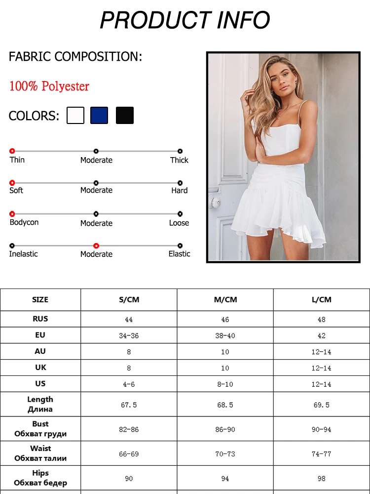 OOTN элегантное однотонное короткое платье с баской, женское сексуальное летнее платье на бретельках, женское белое мини платье, камзол, Пляжное платье