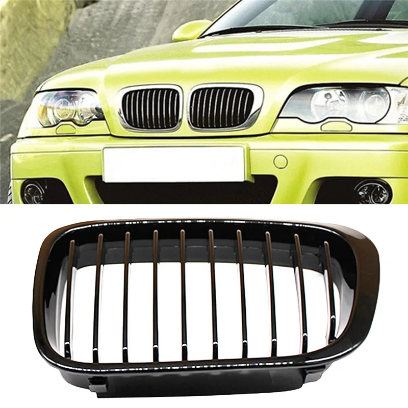 

Глянцевый черный гриль для BMW E46 4 двери 3 серии 1998-2001 320i 325i 328i 330i, 2 шт.