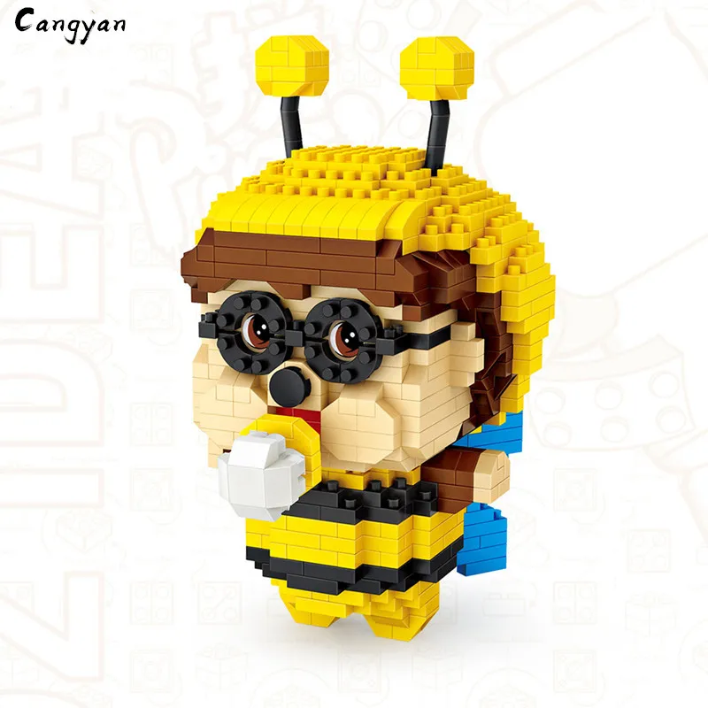 

Creative little building blocks, little bees, pink elephants, put together building blocks, kids like it. dolls toys