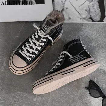 

ALLBITEFO Suitable for cold Siberia winter boots genuine leather keep warm women boots fashion platform Non-slip snow boots