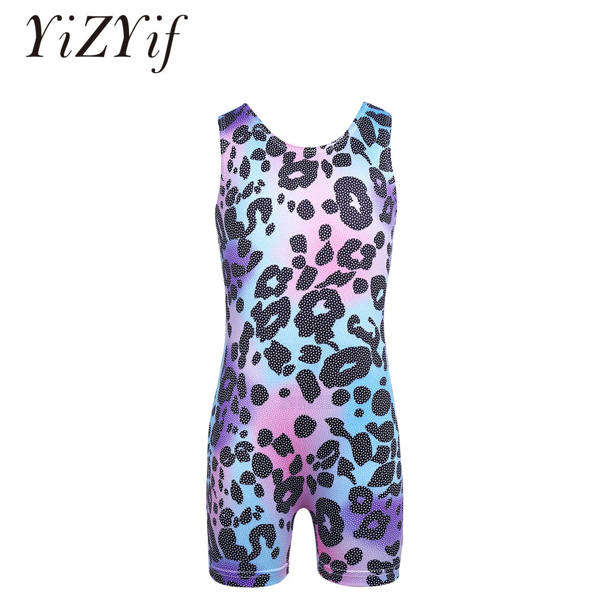 

YiZYiF Girls Kids Leotard Toddler Sleeveless Gymnastics Leotards Leopard Pattern Professional Ballet Dance Bodysuit Unitards