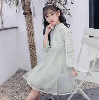 

Nation Style girl dress Size 90-140cm 2020 Spring Girls long sleeve lace dress Beautiful children's clothes