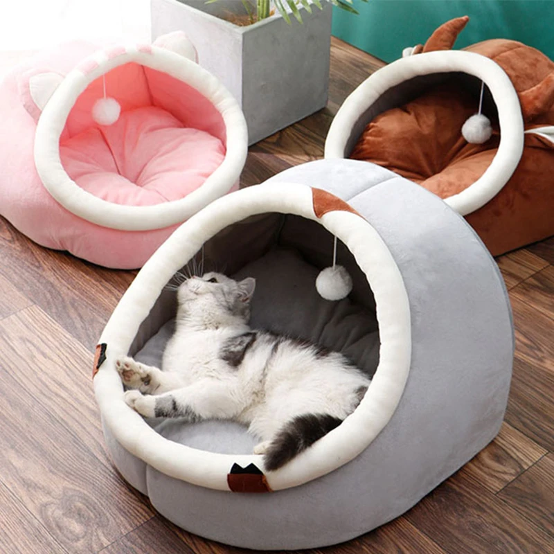 Soft Cat Bed House Warm Pet Basket Cozy Dog Lounger Cushion Deep Sleep