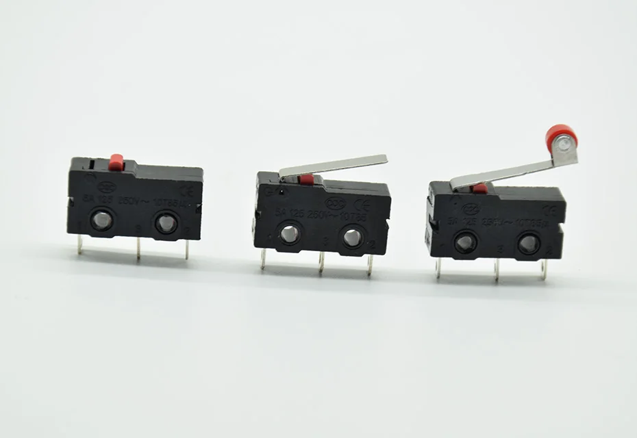5 шт. мини микро концевой выключатель без NC 3 контакта PCB терминалы SPDT 5A 125 в 250 В роликовый рычаг оснастки действия нажимные микропереключатели 3pin
