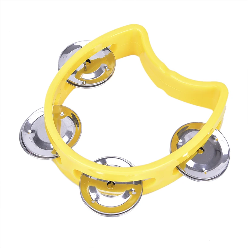 Mounted Tambourines Musical Instrument Hand Held Tambourine Metal Bell Jingles Plastic Rattle