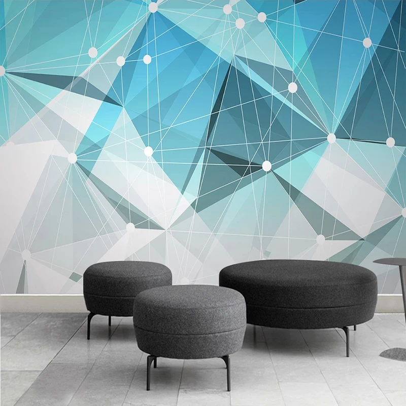 

Drop Shipping Photo Wallpaper Modern 3D Stereo Abstract Geometry Murals Living Room Bedroom Waterproof Canvas Wall Stickers