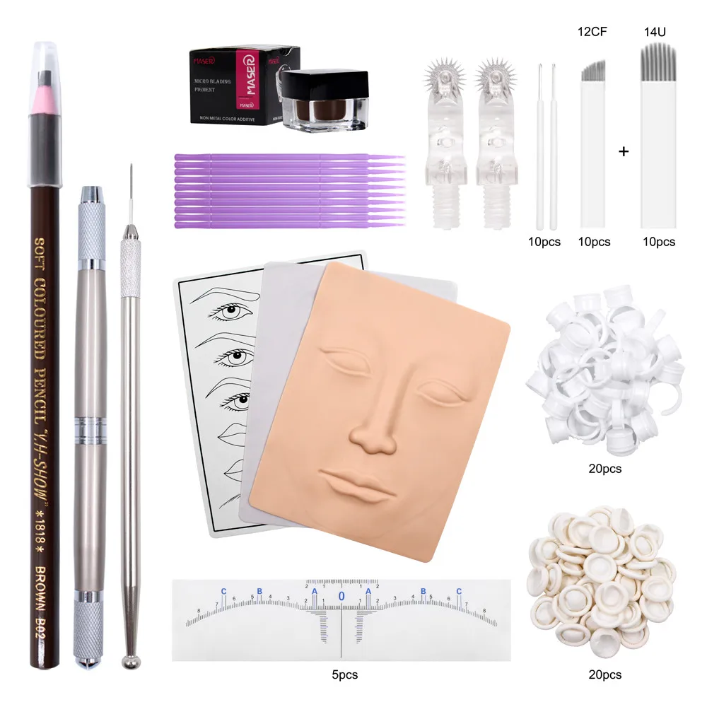 

Biomaser Microblading Pigment Eyebrow Tattoo Kits Pen Micro Needle Eyebrow Ruler Beauty Girls For Beginners body art