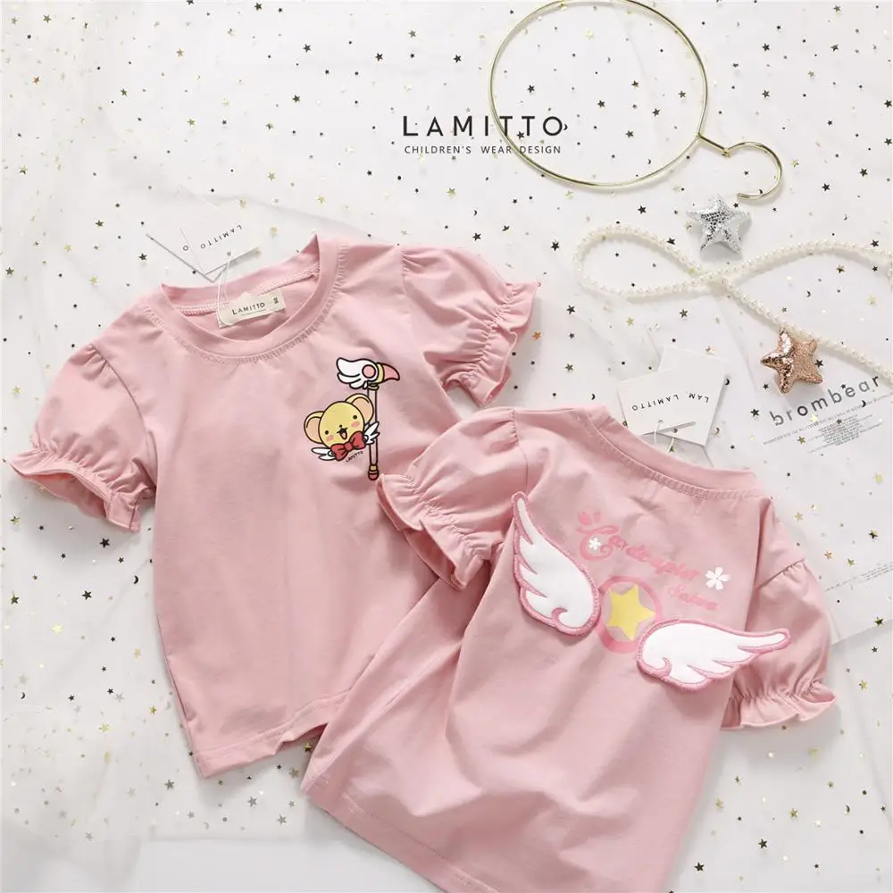 

T-shirt Parent-Child Cartoon Printed Pattern Pure Plain T-shirt Lovely Leisure Basic T-shirt Summer Interesting Shirt Parent-Chi