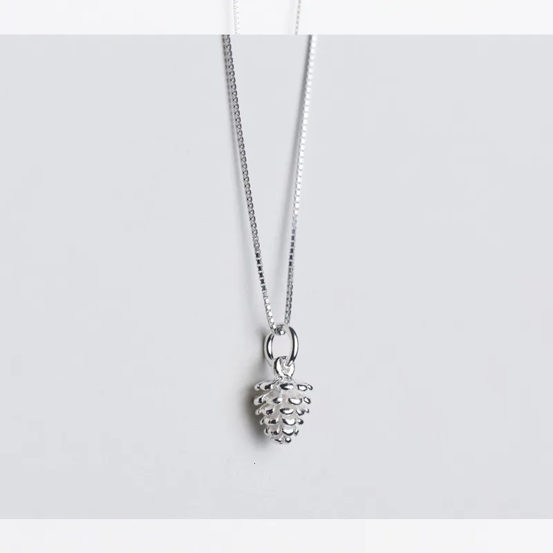 

100% Cute Real. 925 Sterling Silver Fine Jewelry Nut pinecone Necklace Pendants Charm GIFT GTLX1444