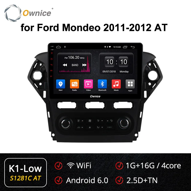 Ownice k3 k5 k6 Android 9,0 4G+ 64G 360 Panorama автомобильный dvd-плеер gps навигация радио для Ford Mondeo 2011-2012 4G DSP оптический - Цвет: S1281-2 k1 low