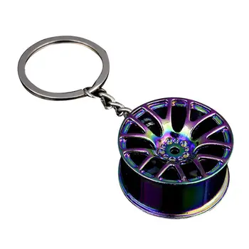 

Creative Car Wheel Rim Turbo Metal Pendant Keychain Keyring Hanging Decoration