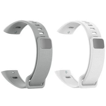 

2 Pcs Silicone Watch Band Bracelet Strap for HUAWEI Band2 Pro/ Band2/ ERS-B19/ERS-B29 Smartwatch Wristband, White & Gray