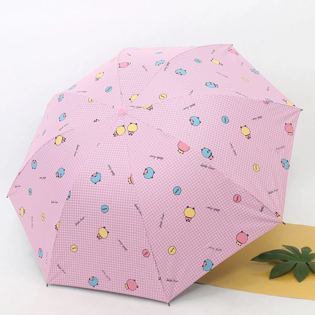 Paraguas plegable de dibujos animados para niños mujeres, sombrilla de lluvia con de de lujo, a la moda, de oso, 8 varillas, colores|Paraguas| - AliExpress