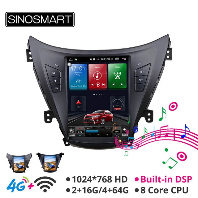 $US $236.64  Sinosmart Tesla style car gps radio navigation player for Hyundai Elantra 2012 for Elantra MD for A