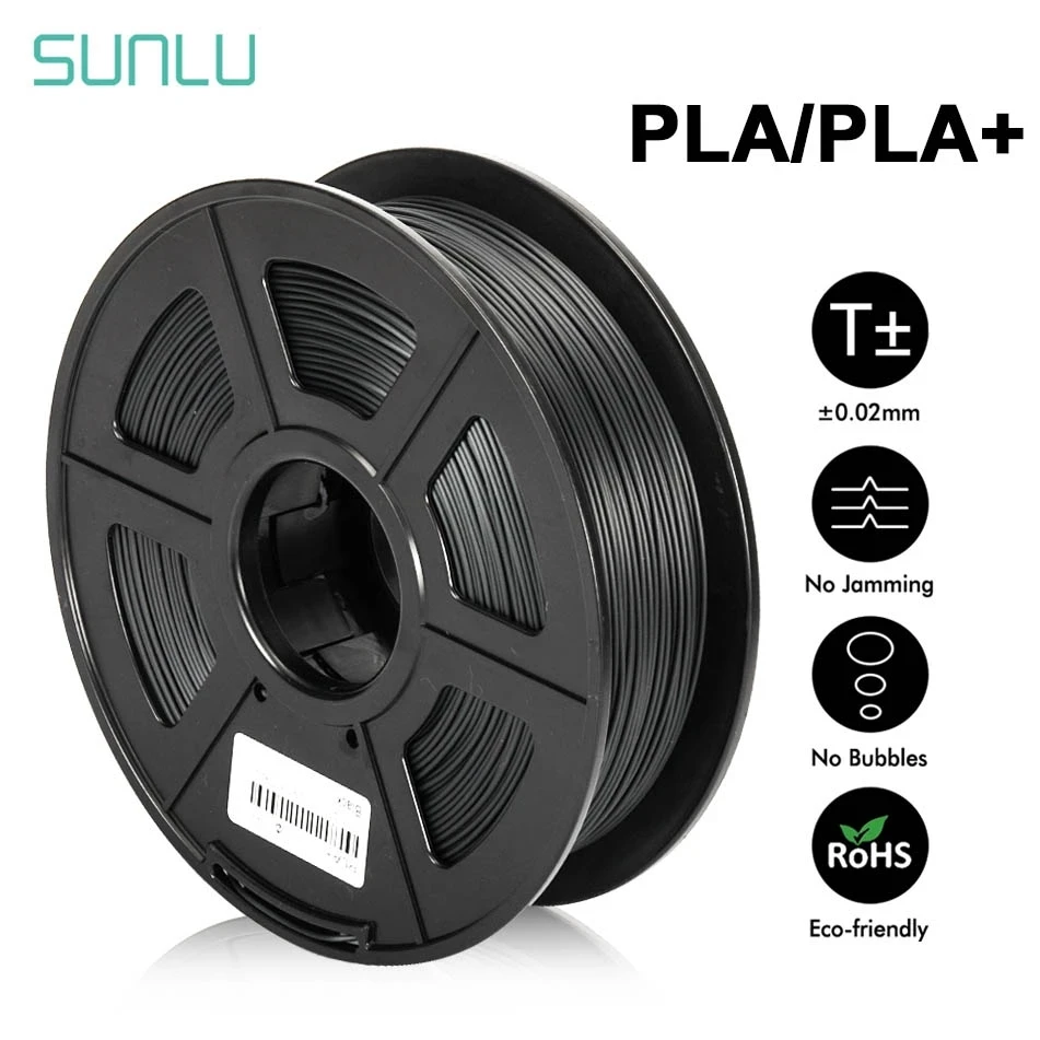 SUNLU-filamento PLA PLUS de 1,75mm, de 1kg 3d materiales de impresión, multicolor a elegir, de plástico, envío rápido