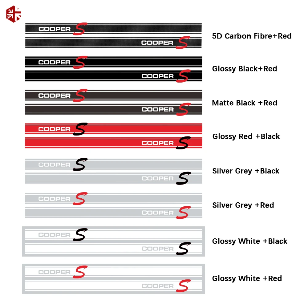 2 Pcs Car Styling Door Side Stripes Sticker Graphics Vinyl Body Decal For MINI Cooper S R50 R52 R53 One JCW Accessories