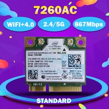 Для intel оптовая продажа Двухдиапазонная Беспроводная-AC7260 7260HMW 7260HMWAC 7260AC 867 Мбит/с + BT4.0 Половина мини PCI-e беспроводная wifi wlan карта