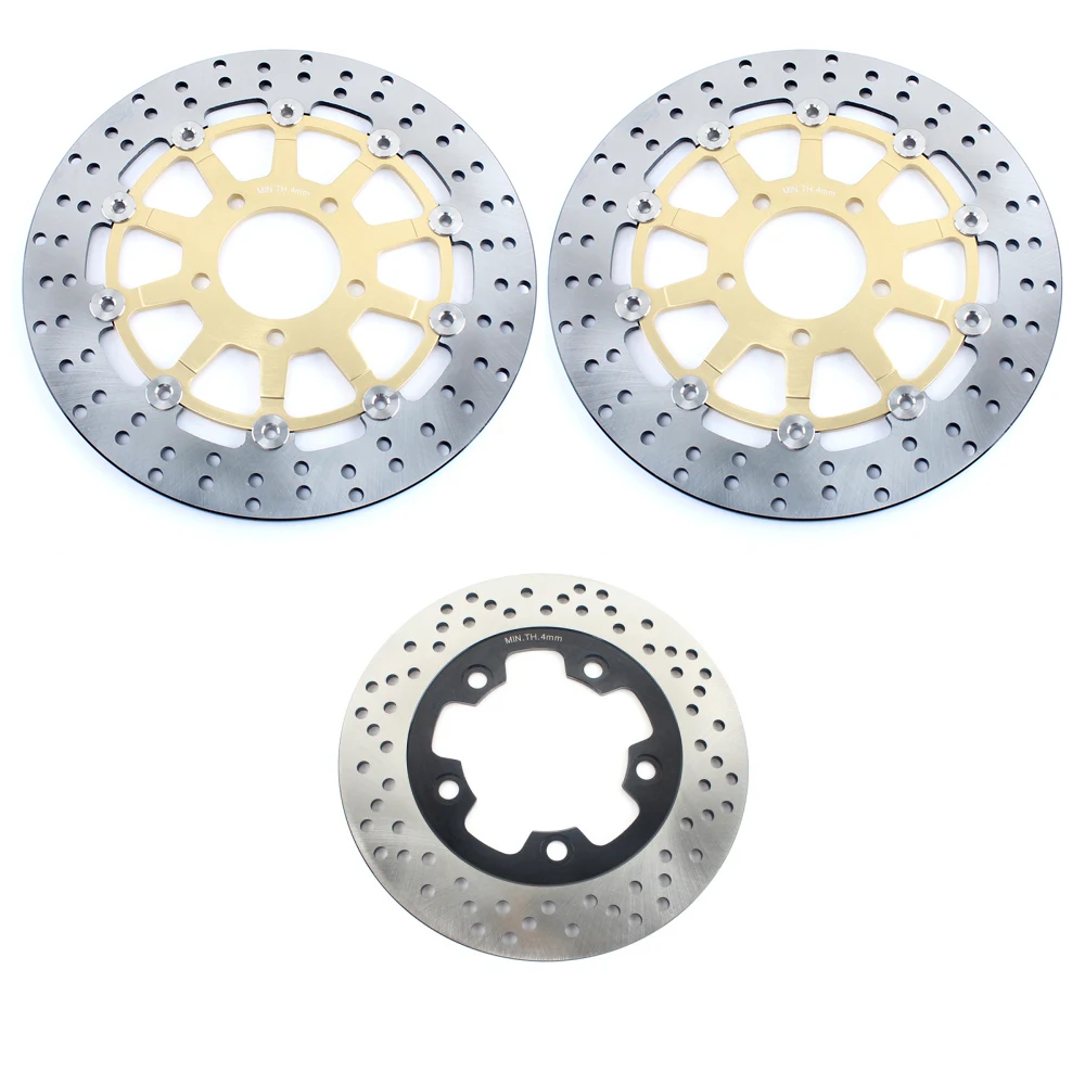 BIKINGBOY для Suzuki SV 650 S 2003- SV 650 2003 2004 2005 2006 2007 2008 2009 2010 круглый спереди и сзади тормозные диски роторы - Цвет: Gold